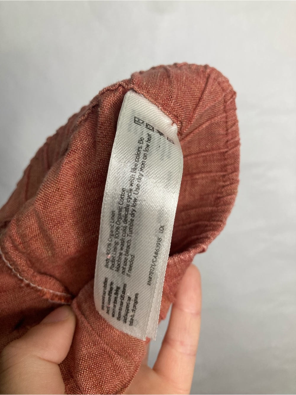 Eileen Fisher Petite Medium Organic Linen Pants Clay Elastic Waist Wide Leg PM - Picture 3 of 7